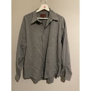 Nordstrom Men’s Button Down Shirt 17‎ - 35 GRAY Long Sleeve Classic Fit Cotton